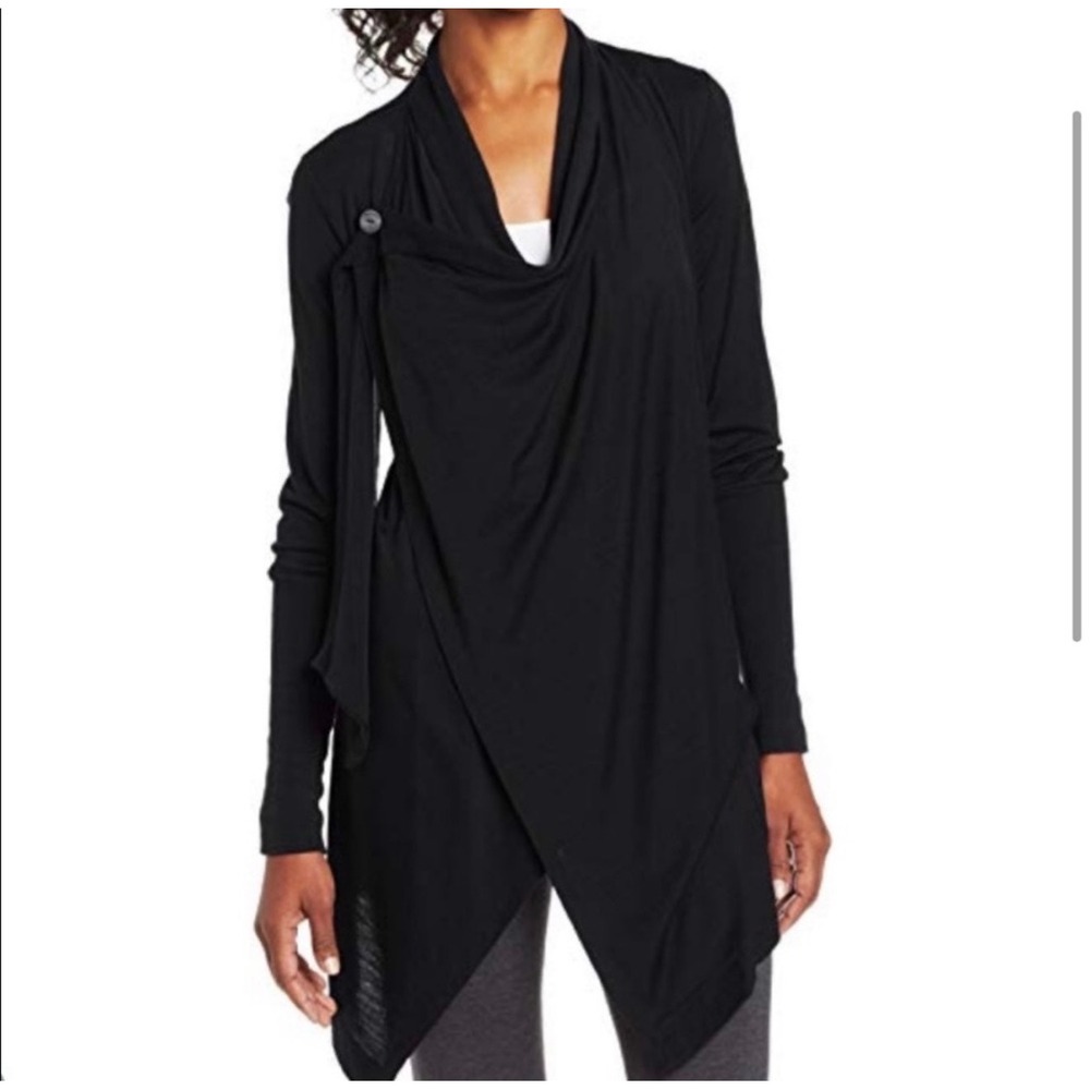 Icebreaker Bliss Wrap Cardigan XS merino wool black belted convertible gorpcore